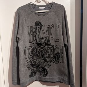 VERSACE COLLECTION 🌹Unisex Gray Crewneck Sweatshirt